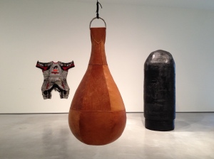 Demolition Ball, 2011. Leather, foam and metal. Collection of Dennis Kimmerich. Backgroung: Furygan and Big